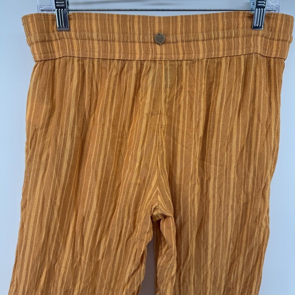 PrAna Fernie Beach Pants Womens Medium Brown Striped Tencel Modal Wide Leg - Picture 8 of 13